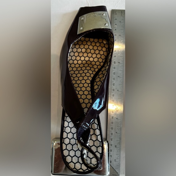 Jones New York purple patent leather Peep Toe Wedge slingback heels 11M - Picture 4 of 8